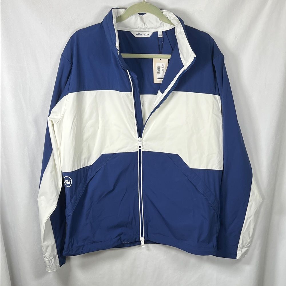 Peter Millar Sailing Jacket Blue and White NWT size L